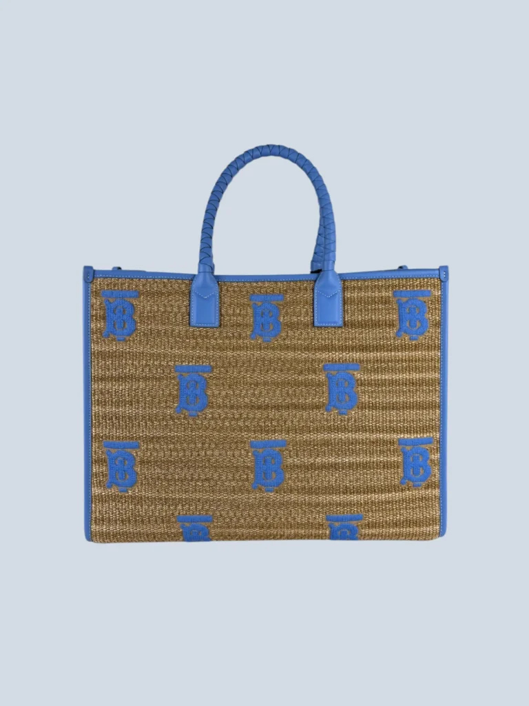 Borsa Freya tote grande in rafia con ricamo., foto 4 di 10