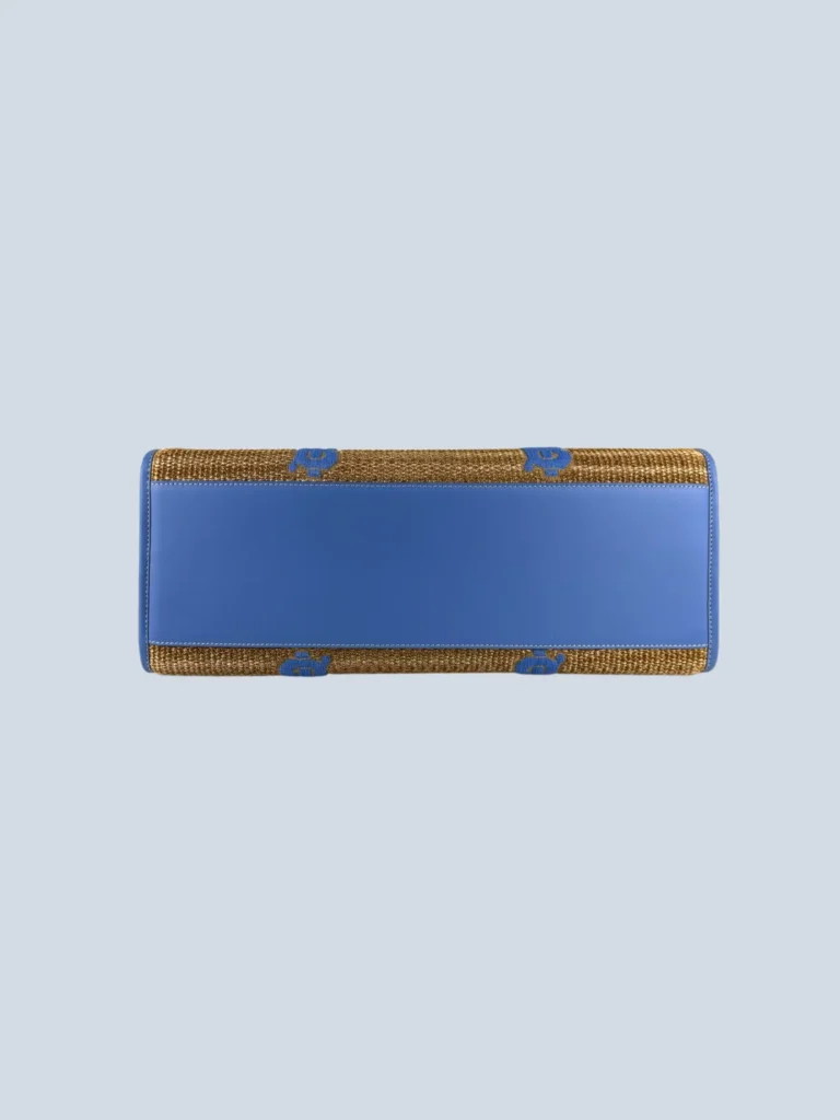 Borsa Freya tote grande in rafia con ricamo., foto 5 di 10