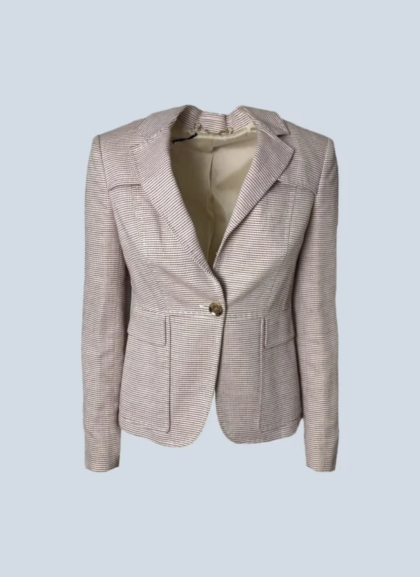 <b>Gucci</b> <br> blazer con in misto cotone con microfantasia, 38.