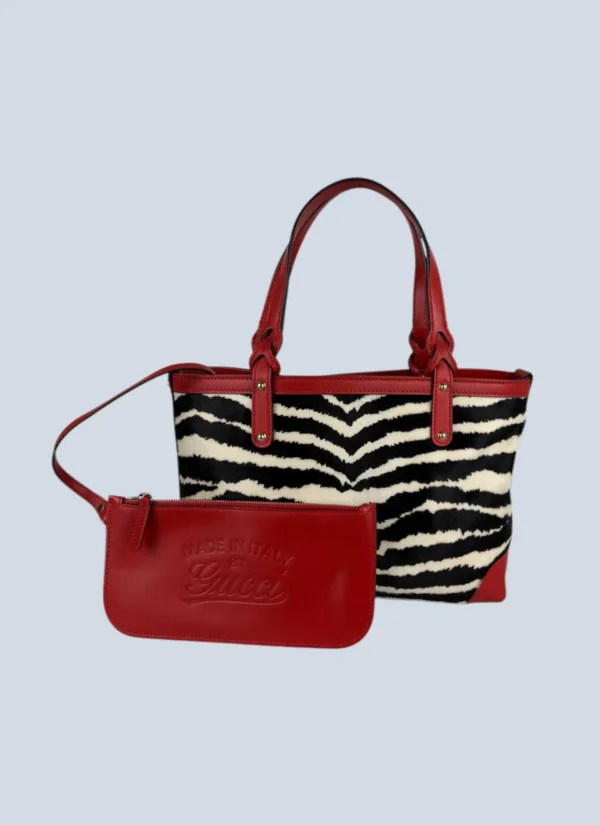 <b>Gucci</b> <br> borsa a spalla in cavallino e pelle.