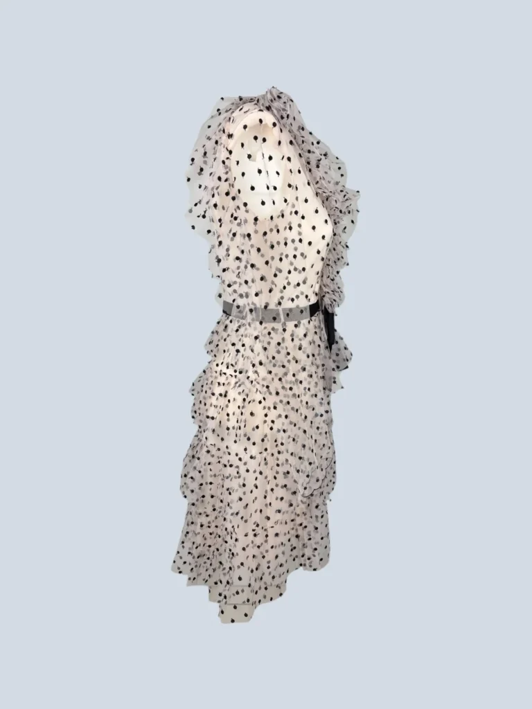 Di Lorenzo Serafini, abito midi a balze con tulle, 40., foto 2 di 4