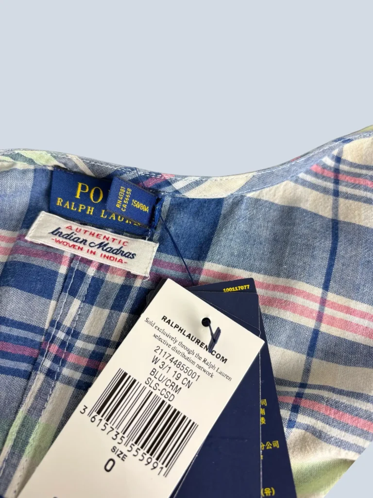 Polo Ralph Lauren, abito lungo in cotone con motivo check, 0., foto 6 di 7