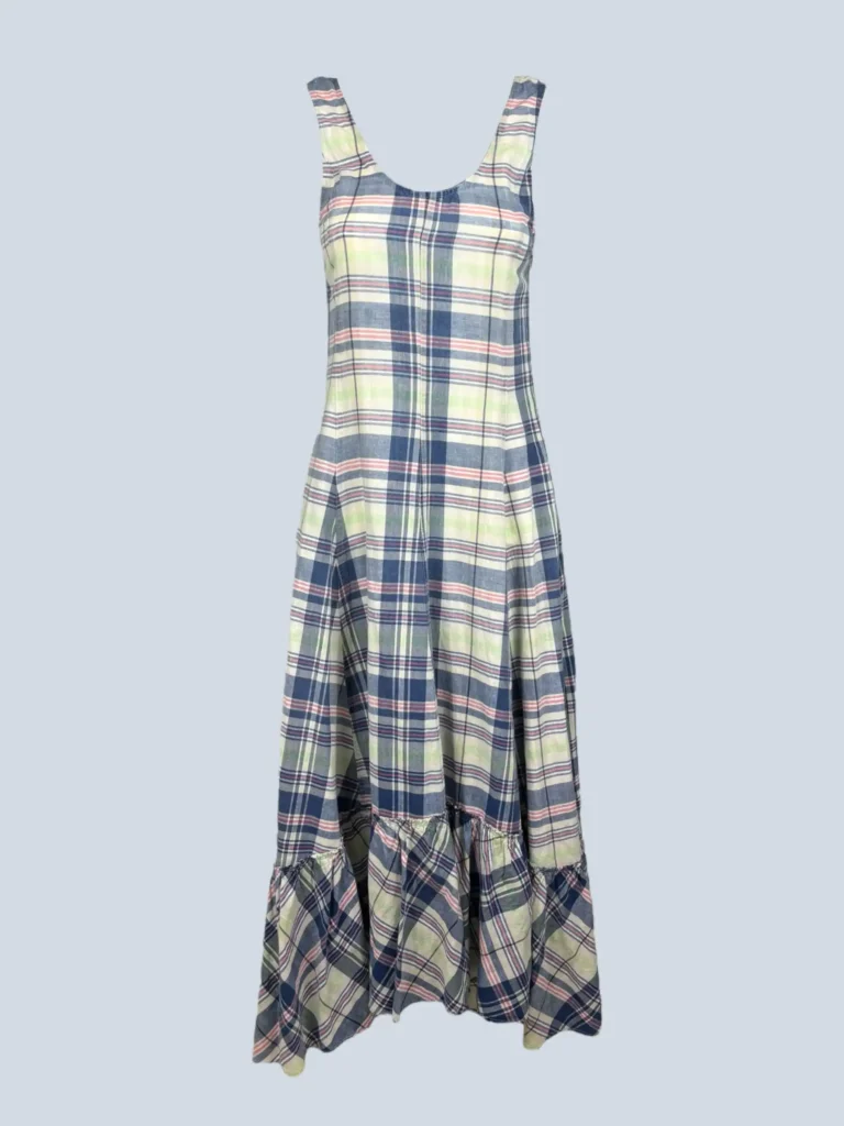 Polo Ralph Lauren, abito lungo in cotone con motivo check, 0.