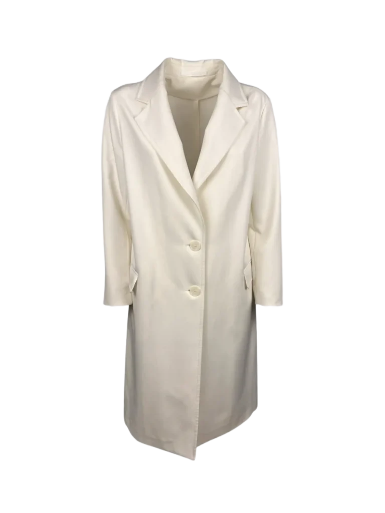Cappotto a due bottoni in poliestere.