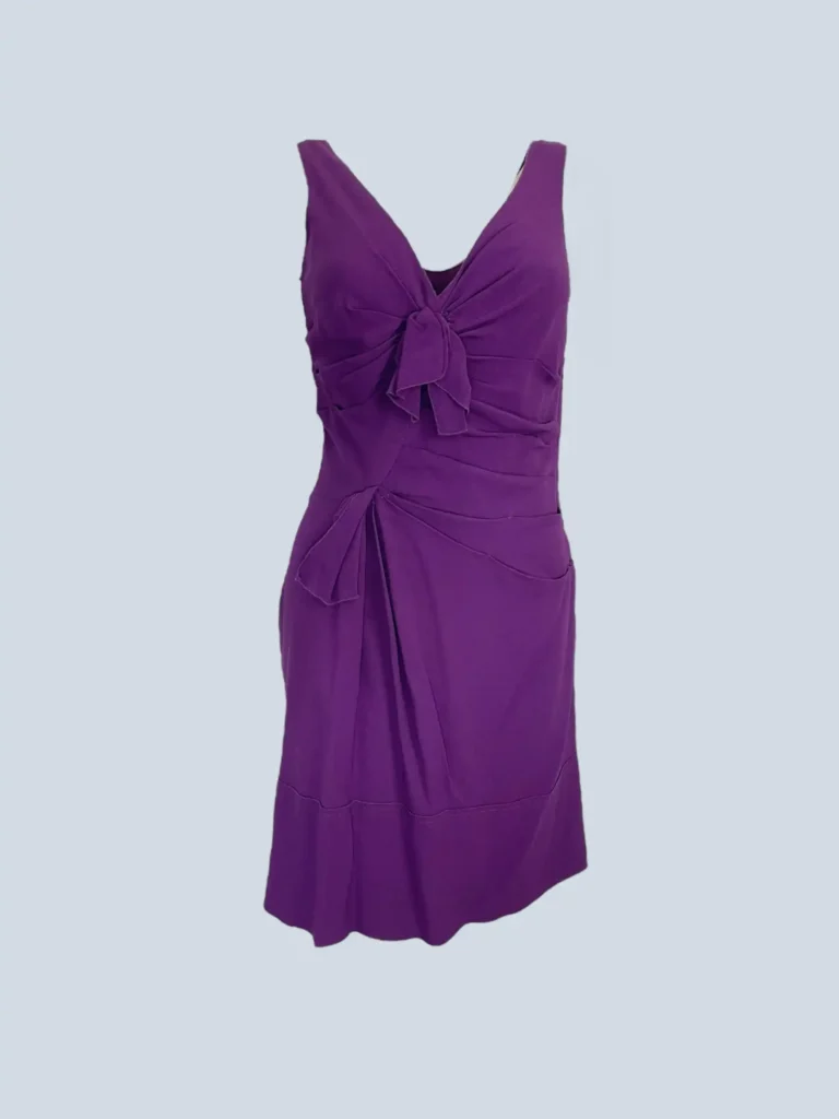 Abito midi in misto lana drappeggiato, 40.
