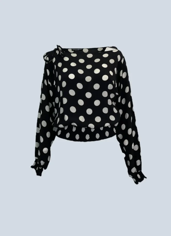 <b>Dolce&Gabbana</b><br> blusa in seta a pois, 38.