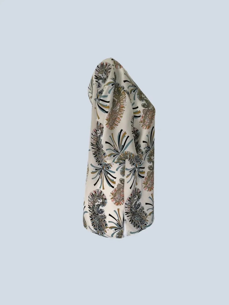 Blusa in seta stampa paisley, 40., foto 2 di 5