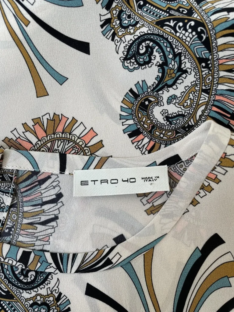 Blusa in seta stampa paisley, 40., foto 4 di 5