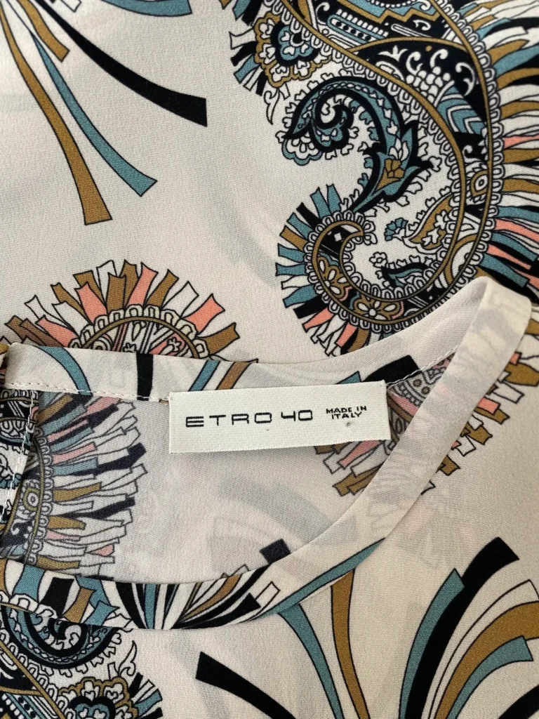 Blusa in seta stampa paisley., foto 4 di 5