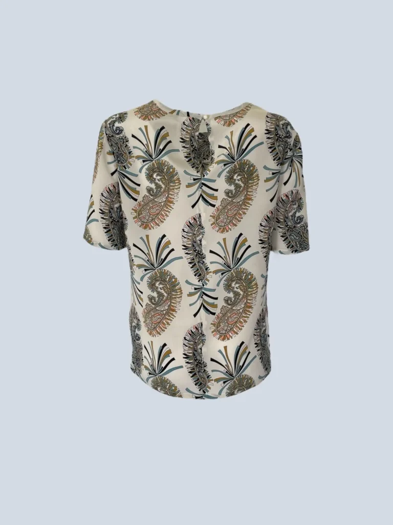 Blusa in seta stampa paisley, 40., foto 3 di 5
