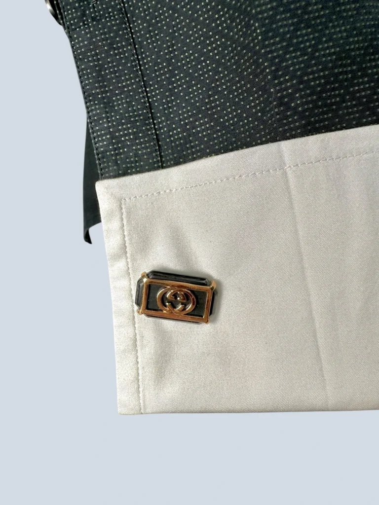 Camicia in cotone con gemelli logati., foto 5 di 7