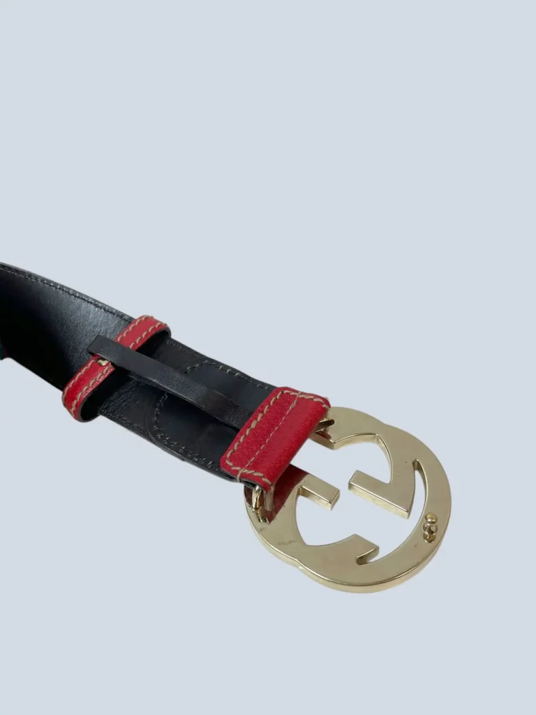 Interlocking leather and web fabric belt, photo 6 of 7