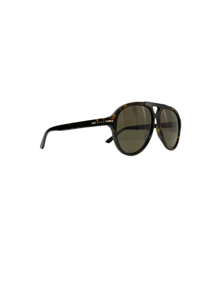 Occhiali da sole aviator in acetato havana.