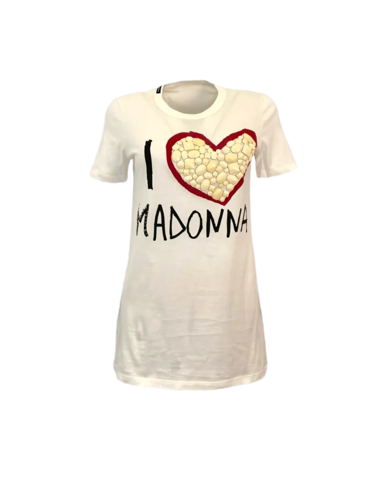 T-shirt "I Love Madonna" in cotone.