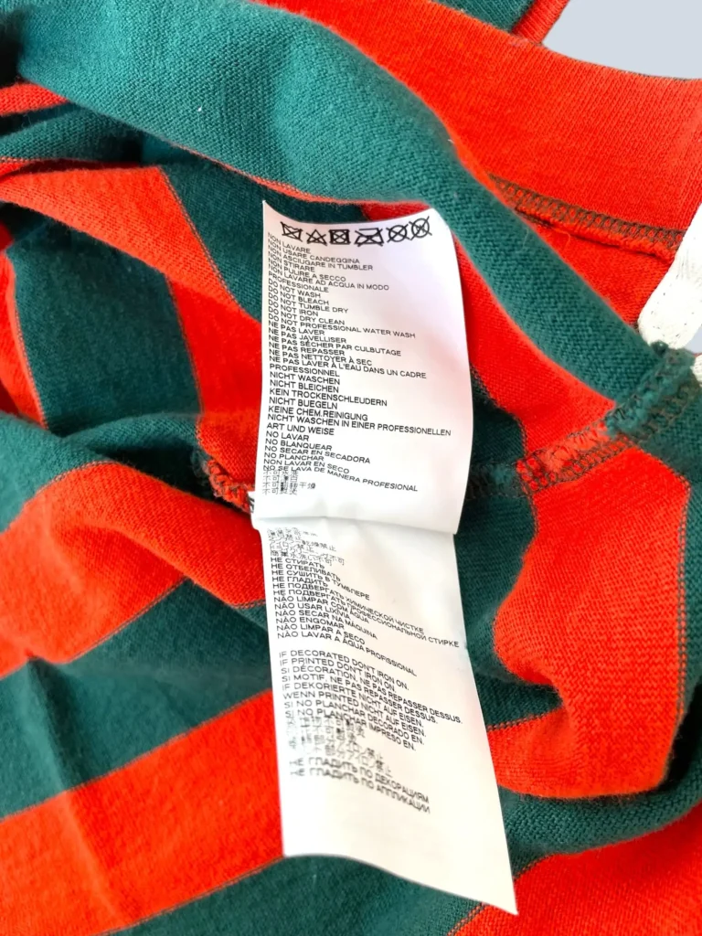T-shirt in cotone a righe stampa logo, M., foto 6 di 9