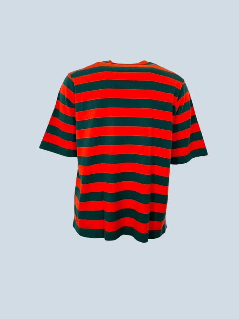 T-shirt in cotone a righe stampa logo, M., foto 3 di 9