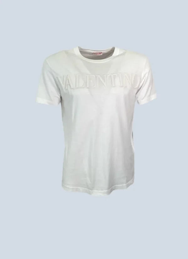<b>Valentino</b><br> t-shirt in cotone con logo in rilievo, M.