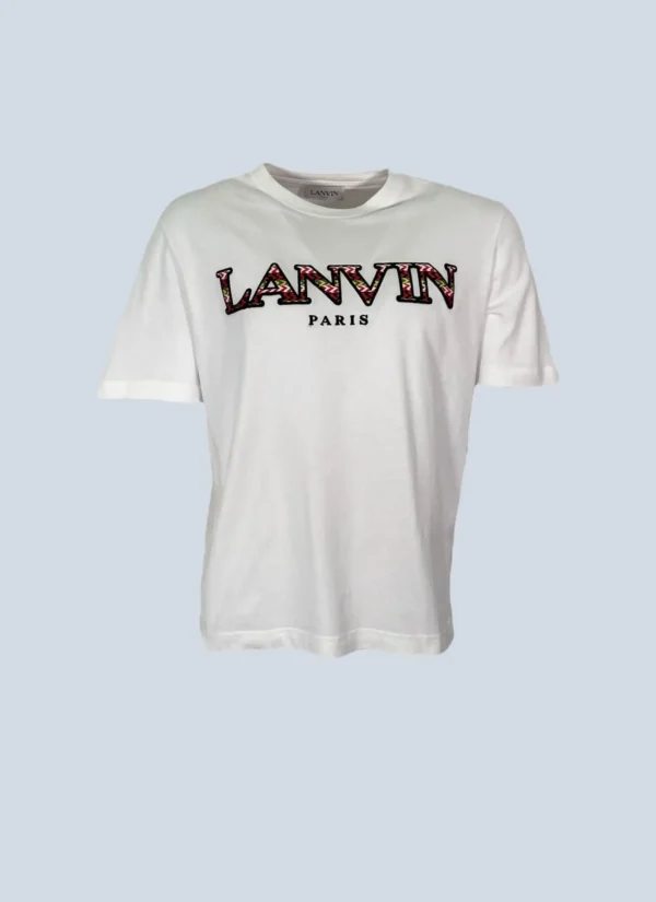 <b>Lanvin</b><br> t-shirt in cotone con logo ricamato, M.