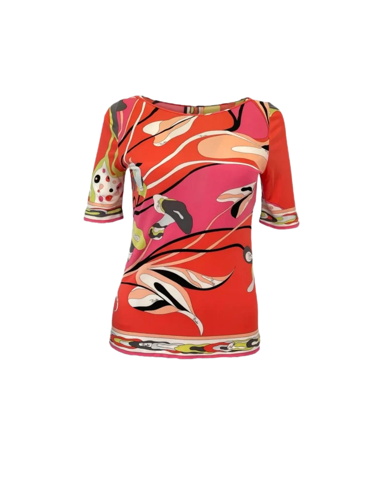 T-shirt in seta fantasia.