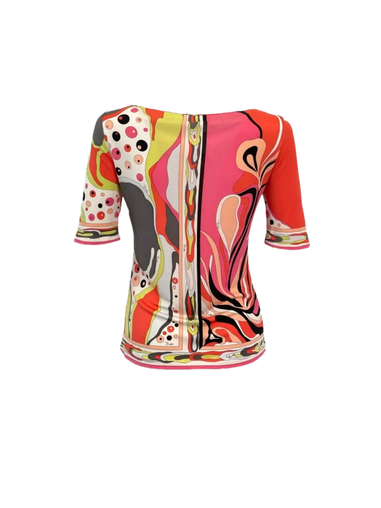 T-shirt in seta fantasia., foto 3 di 7