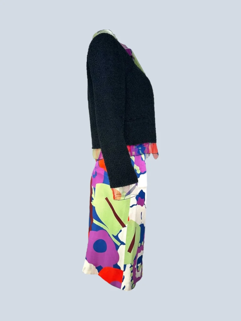 Tailleur in seta fantasia multicolor, 38fr., foto 3 di 10