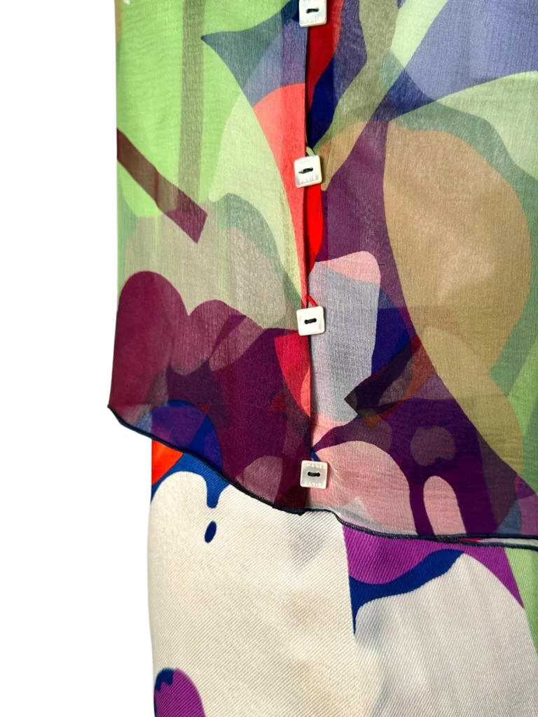 Multicolor patterned silk suit, photo 5 of 10