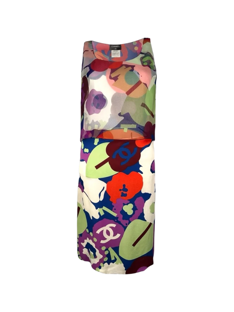 Multicolor patterned silk suit, photo 2 of 10