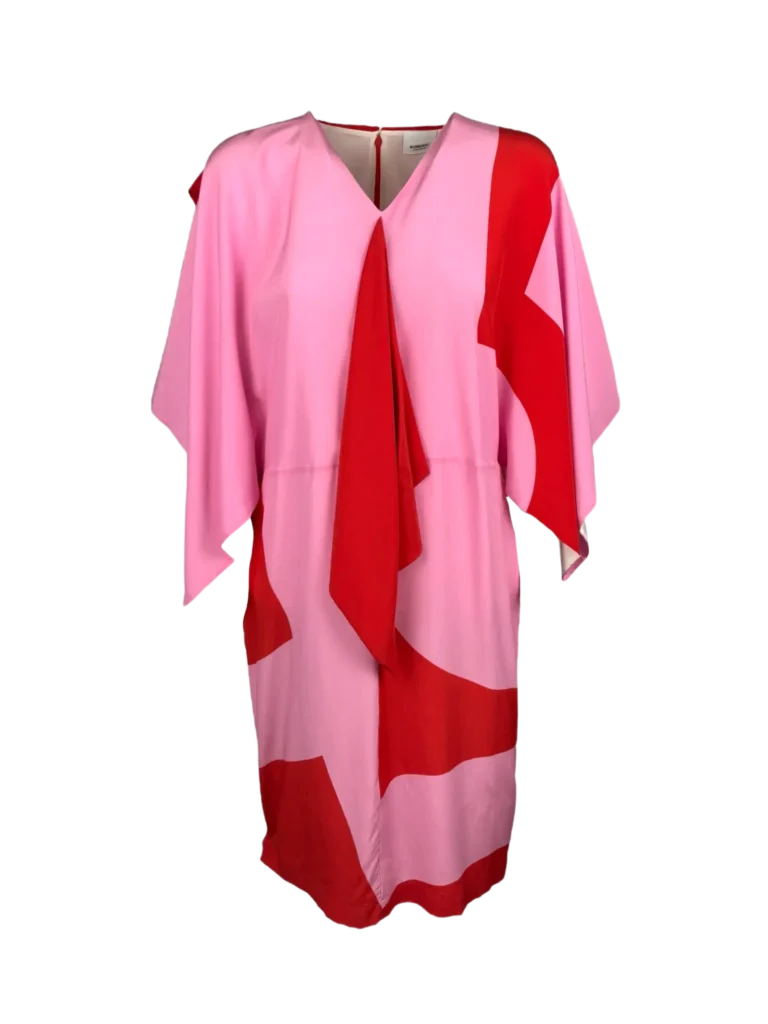 Draped silk dress.