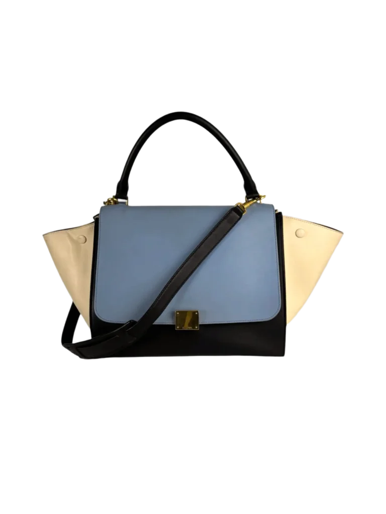 Trapeze leather shoulder bag.