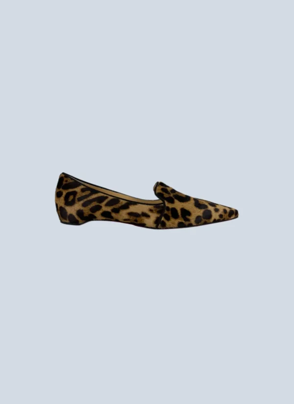 <b>Christian Louboutin</b> <br> mocassini a punta in cavallino, 38.5.