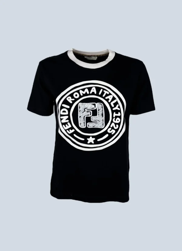 <b>Fendi</b> <br> t-shirt con stampa logo in cotone, S.