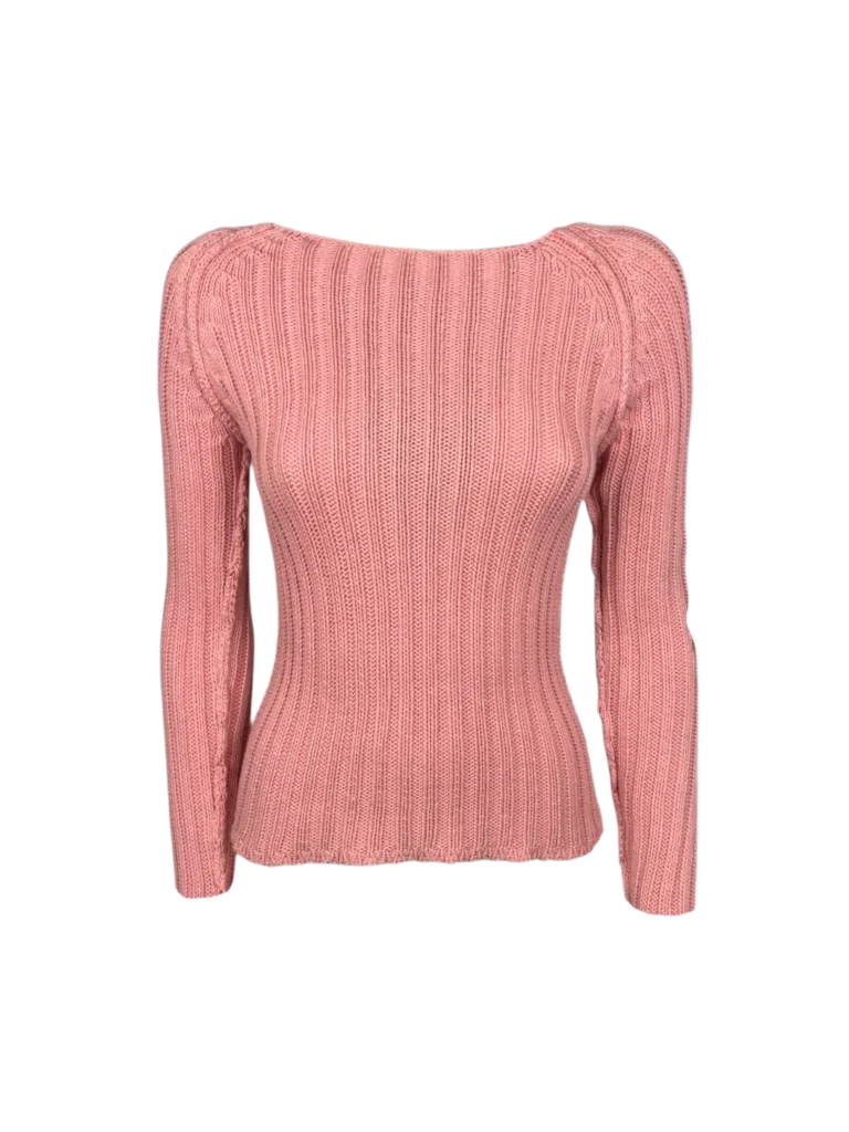 Maglione a coste in cotone.