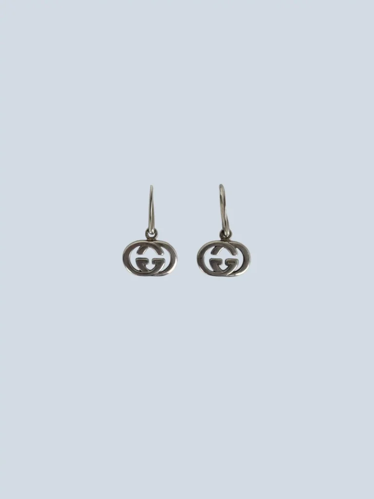 Silver Interlocking earrings.