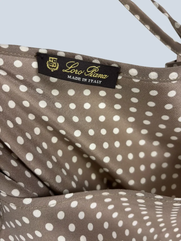 Abito sottoveste a pois in seta, M., foto 4 di 5
