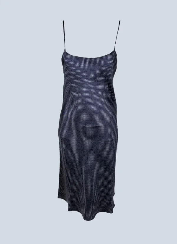 <b>Loro Piana</b> <br> abito sottoveste a pois in seta, S.