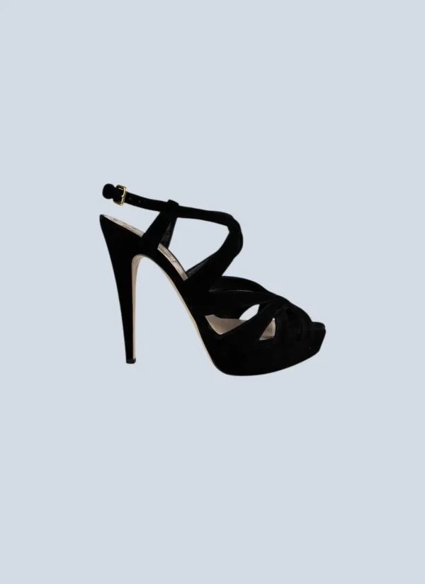<b>Miu Miu</b> <br> sandali in suede incrociati, 38.