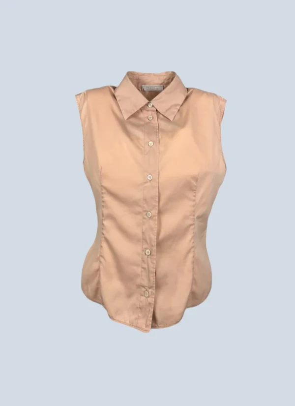 <b>Prada</b> <br> camicia senza maniche in cotone, 40.
