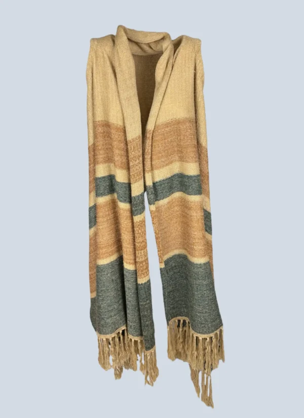 <b>Ralph Lauren</b> <br> gilet lungo in seta con frange, S.