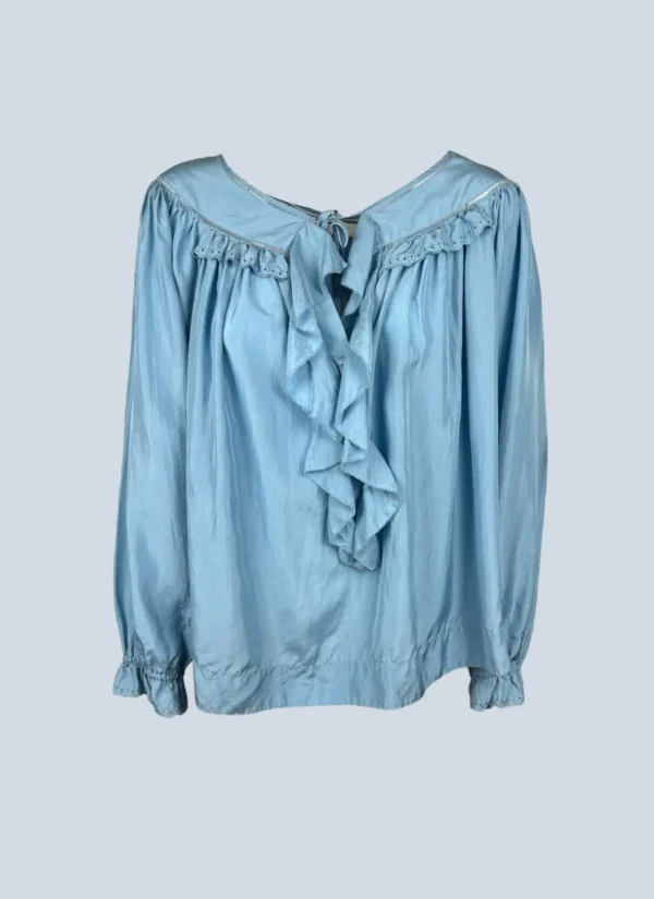 <b>SeeByChloé</b> <br> blusa con rouches in seta, 40.
