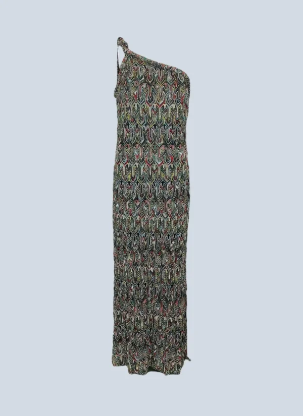 <b>Missoni</b><br> abito lungo monospalla fantasia, 46.