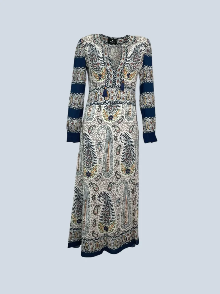 Abito lungo con stampa mosaic paisley, 40.