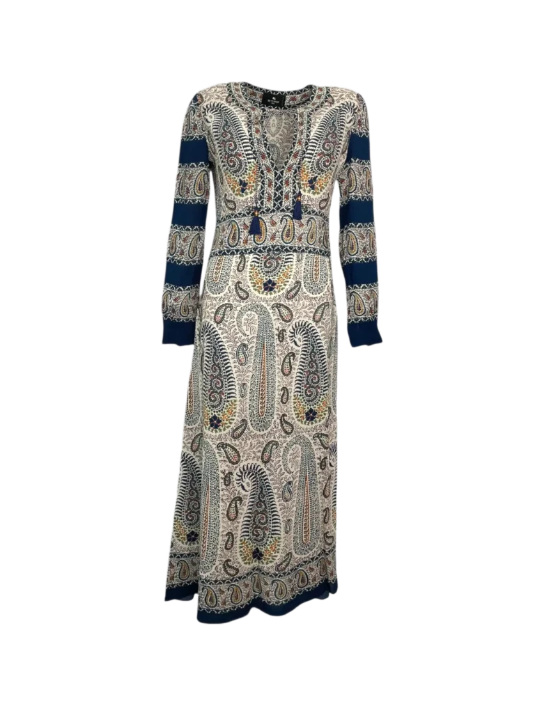 Abito lungo con stampa mosaic paisley.