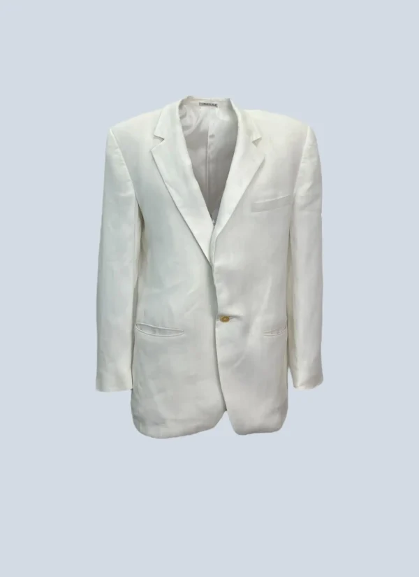 <b>Gianni Versace</b><br> blazer in lino a 1 bottone, 50.