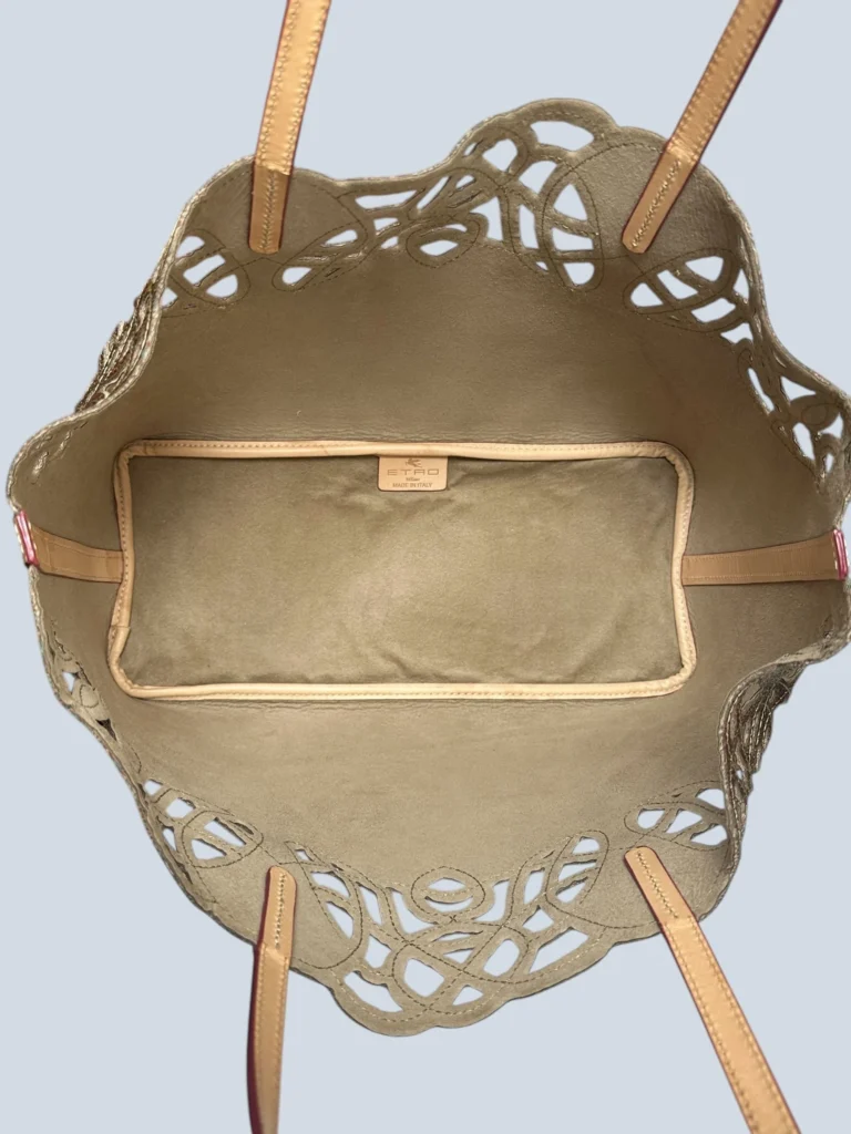 Borsa shopper a spalla in tela paisley dettagli cut-out., foto 6 di 8