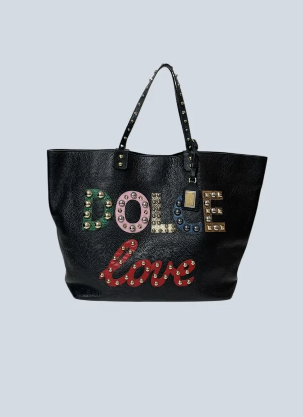<b>Dolce&Gabbana</b><br> shopping bag a spalla Beatrice in pelle.