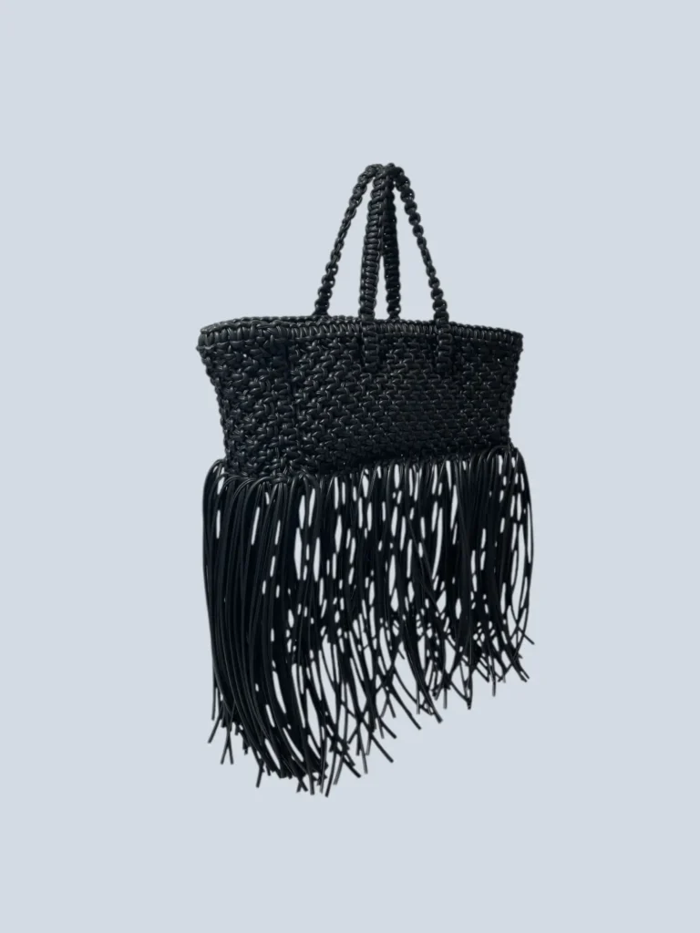 Borsa a spalla in pelle vegana intrecciata., foto 2 di 6