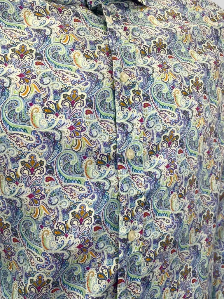 Camicia in cotone con stampa paisley., foto 5 di 6