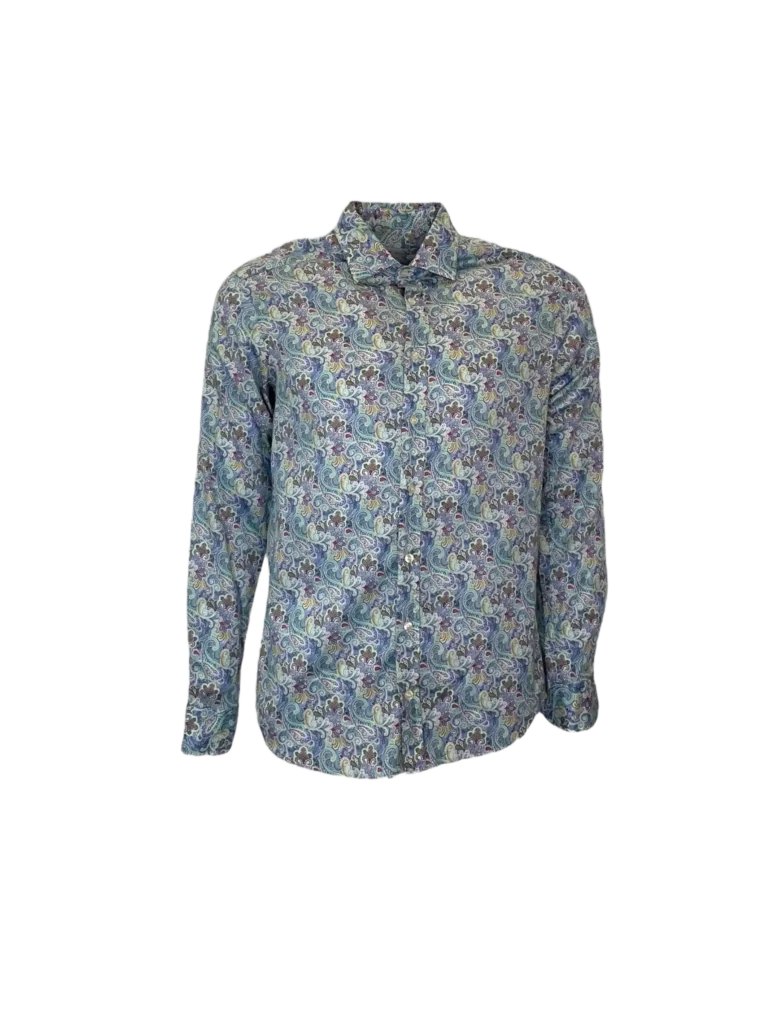 Camicia in cotone con stampa paisley.