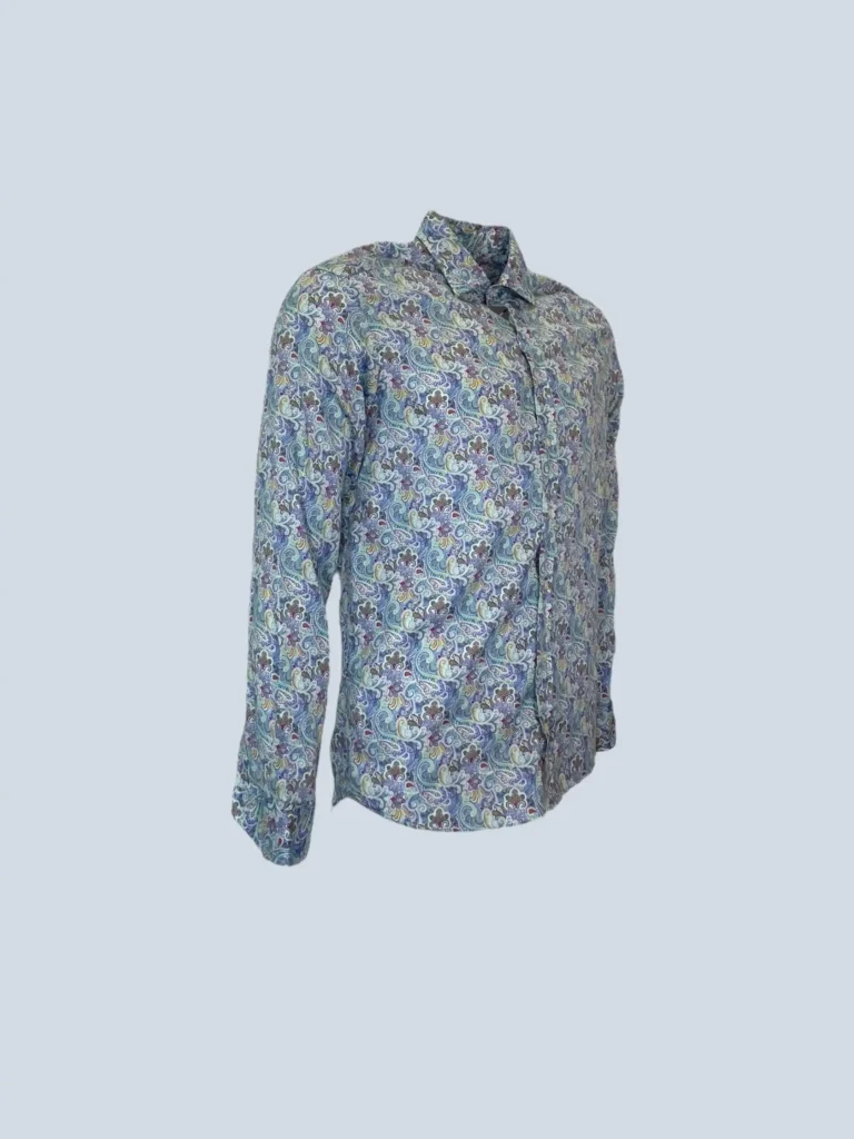 Camicia in cotone con stampa paisley, S., foto 2 di 6