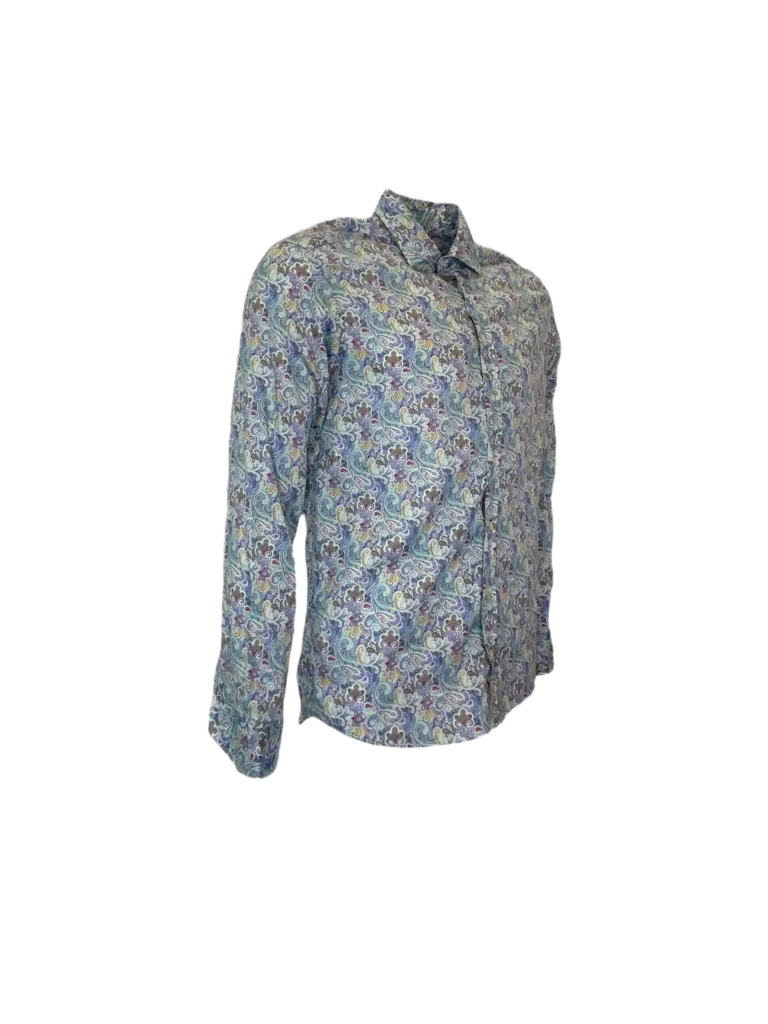Camicia in cotone con stampa paisley., foto 2 di 6